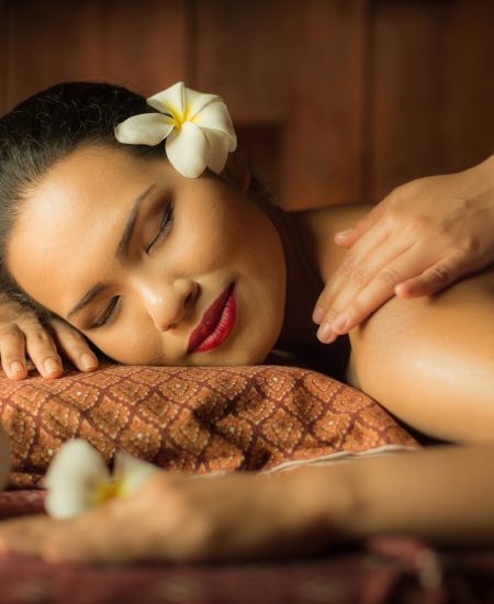 massage on woman body in the spa massage on woman body in the spa
